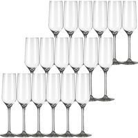 18x Champagneglazen/flutes transparant 220 ml Carre