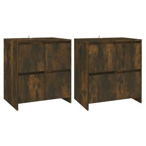 The Living Store Dressoir - Gerookt Eiken - 70 x 41 x 75 cm - Montage vereist