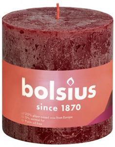 Bolsius Rustiekkaars shine 100/100 velvet red