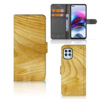 Motorola Moto G100 | Book Style Case | Licht Hout Motorola Moto G100 | Book Style Case | Licht Hout