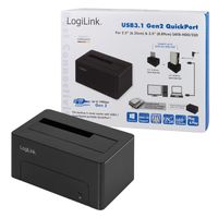 LogiLink QP0027 USB-C 10Gbps SATA 6 Gb/s 1 poort Harde schijf-dockingstation 2.5 inch, 3.5 inch - thumbnail