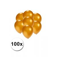 Party ballonnen - klein formaat - goud - 100x - 13 cm - feestartikelen/versiering