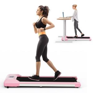 Costway Walking Pad Loopband Roze 1-6 km/u 120 kg Capaciteit - Afstandsbediening en LED Display