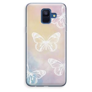 White butterfly: Samsung Galaxy A6 (2018) Transparant Hoesje