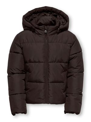 Kids ONLY winter winterjas meisjes - bruin - KogJuta - puffer - capuchon