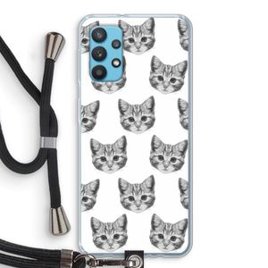 Kitten: Samsung Galaxy A32 4G Transparant Hoesje met koord