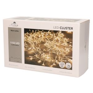 Clusterverlichting warm wit buiten 1152 lampjes met timer kerstverlichting