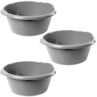 5x Ronde afwasteilen/afwasbakken zilver 6 liter 32 x 13 cm