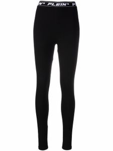 Philipp Plein legging à taille à logo - Noir