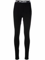 Philipp Plein legging à taille à logo - Noir - thumbnail