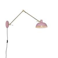 QAZQA Retro wandlamp roze met brons - Milou - thumbnail