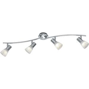 LED Plafondspot - Trion Levino - E14 Fitting - Warm Wit 3000K - 4-lichts - Rechthoek - Mat Nikkel - Aluminium