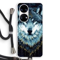 Darkness Wolf: Huawei P50 Transparant Hoesje met koord