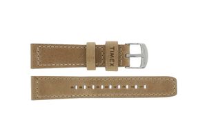 Timex horlogeband PW2P84200 Leder Lichtbruin 22mm + beige stiksel