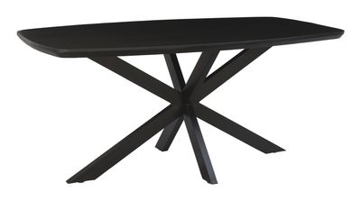 LivingFurn Deens Ovale Eettafel 'Jesper' Mangohout, 210 x 105cm, kleur Zwart