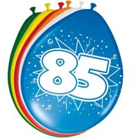 85 jaar verjaardag leeftijd ballonnen - 8x stuks - mix kleuren - feestartikelen/versiering - thumbnail