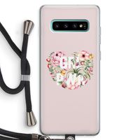 GRL PWR Flower: Samsung Galaxy S10 Plus Transparant Hoesje met koord