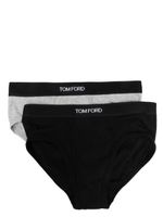 TOM FORD logo-waist cotton briefs (pack of two) - BLACK