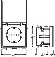 ABB 2CKA002018A1495 Apparaatinzetstuk IP20 Diepzwart (RAL 9005), Zwart - thumbnail