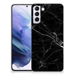 Samsung Galaxy S21 Plus TPU Siliconen Hoesje Marmer Zwart - Origineel Cadeau Vader