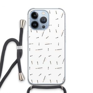 Hipster stripes: iPhone 13 Pro Transparant Hoesje met koord