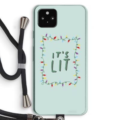 It's Lit: Pixel 5a 5G Transparant Hoesje met koord