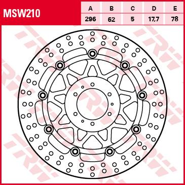 TRW Remschijf, remschijven voor de moto, MSW210