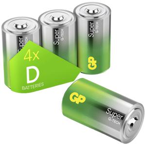 GP Super D batterij (mono) Alkaline 1.5 V 4 stuk(s)