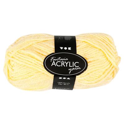 Creativ Company Acrylgaren, lichtgeel, 50gr, 80m
