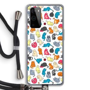 Kleurrijke katten: OnePlus 9 Pro Transparant Hoesje met koord