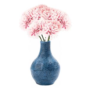 Chaks Kunstbloemen boeket dahlia - 3x - licht roze - 26 cm - bloemstuk - onderhoudsvrij