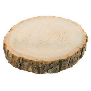 Decoratie boomschijf met schors - hout - D26 x H4 cm - rond