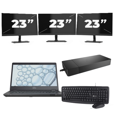 Fujitsu Lifebook U7310 - Intel Core i5-10e Generatie - 13 inch - 8GB RAM - 256GB SSD - Windows 11 Home + 3x 23 inch Monitor Fujitsu Lifebook U7310 - Intel Core i5-10e Generatie - 13 inch - 8GB RAM - 256GB SSD - Windows 11 Home + 3x 23 inch Monitor