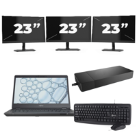 Fujitsu Lifebook U7310 - Intel Core i5-10e Generatie - 13 inch - 8GB RAM - 256GB SSD - Windows 11 Home + 3x 23 inch Monitor