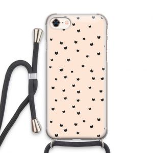 Kleine kattenkopjes: iPhone 7 Transparant Hoesje met koord