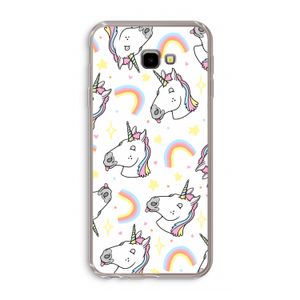 Rainbow Unicorn: Samsung Galaxy J4 Plus Transparant Hoesje