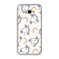 Rainbow Unicorn: Samsung Galaxy J4 Plus Transparant Hoesje