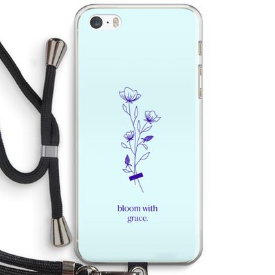 Bloom with grace: iPhone 5 / 5S / SE Transparant Hoesje met koord