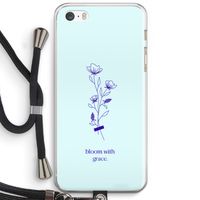 Bloom with grace: iPhone 5 / 5S / SE Transparant Hoesje met koord