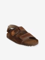 Leren kindersandalen met klittenbandsluiting VERTBAUDET-collectie kameel