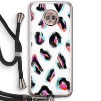 Cheetah color: Motorola Moto G6 Transparant Hoesje met koord
