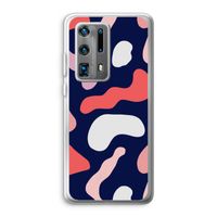 Memphis Shapes Pink: Huawei P40 Pro Plus Transparant Hoesje
