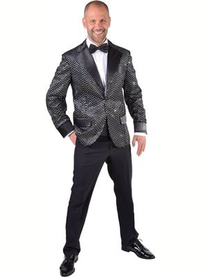 Glitter colbert, zwart