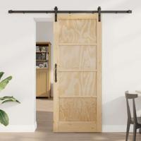 Schuifdeur met beslag 83x202 cm massief grenenhout