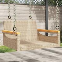 Schommelbank 63x62x40 cm poly rattan beige - thumbnail