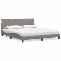 Bed met matras "Hanko" stof taupe 180x200 cm