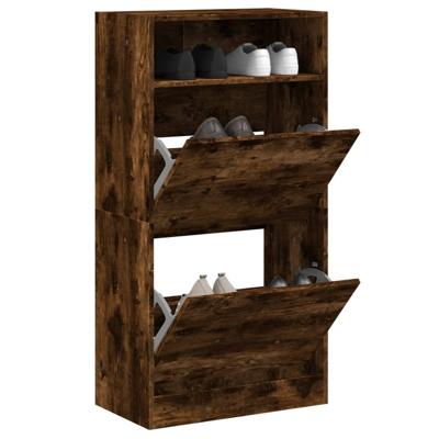 VidaXL Schoenenkast 60x34x116 cm bewerkt hout gerookt eikenkleurig