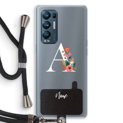 Pink Bouquet: Oppo Find X3 Neo Transparant Hoesje met koord