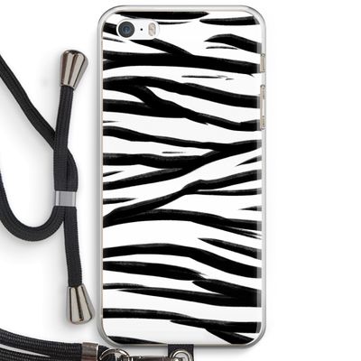 Zebra pattern: iPhone 5 / 5S / SE Transparant Hoesje met koord