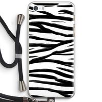 Zebra pattern: iPhone 5 / 5S / SE Transparant Hoesje met koord